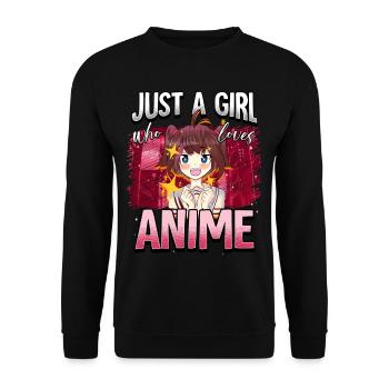 Anime Otaku Weeb - Unisex Sweatshirt - black - Front - Alina (178cm) & Michal (187cm)