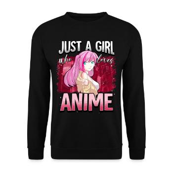 Anime Otaku Weeb - Unisex Sweatshirt - black - Front - Alina (178cm) & Michal (187cm)