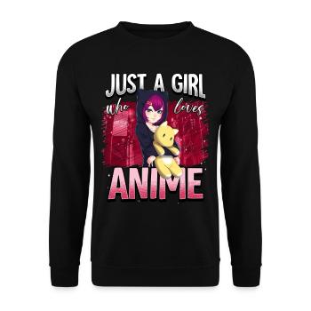 Anime Otaku Weeb - Unisex Sweatshirt - black - Front - Alina (178cm) & Michal (187cm)