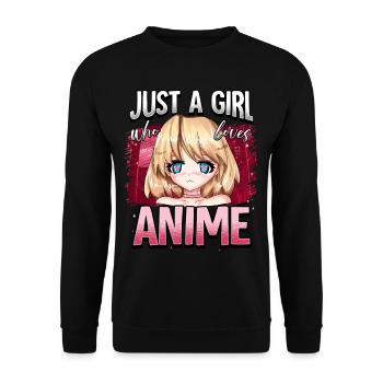 Anime Otaku Weeb - Unisex Sweatshirt - black - Front - Alina (178cm) & Michal (187cm)