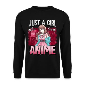 Anime Otaku Weeb - Unisex Sweatshirt - black - Front - Alina (178cm) & Michal (187cm)