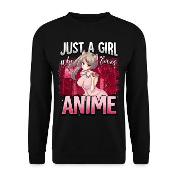 Anime Otaku Weeb - Unisex Sweatshirt - black - Front - Alina (178cm) & Michal (187cm)
