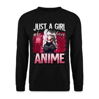Anime Otaku Weeb - Unisex Sweatshirt - black - Front - Alina (178cm) & Michal (187cm)