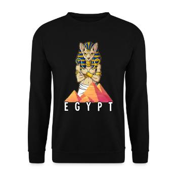 Égypte Sphynx Pharaon - Sweat-shirt Unisexe - noir - Devant - Alina (178cm) & Michal (187cm)