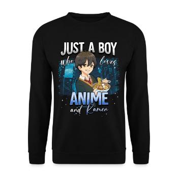 Anime Otaku Weeb - Unisex Sweatshirt - black - Front - Alina (178cm) & Michal (187cm)