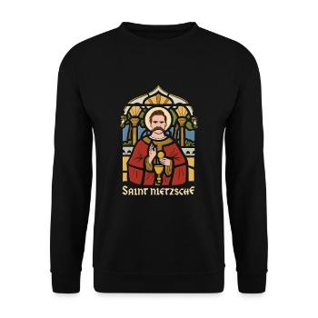 Saint Nietzsche Philosophy - Unisex Sweatshirt - black - Front - Alina (178cm) & Michal (187cm)