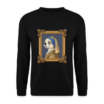 Art History Pug Visual Arts Vermeer - Unisex Sweatshirt - black - Front - Alina (178cm) & Michal (187cm)