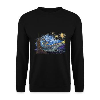 Baleine à bosse Van Gogh design pour l’observation des baleines - Sweat-shirt Unisexe - noir - Devant - Alina (178cm) & Michal (187cm)