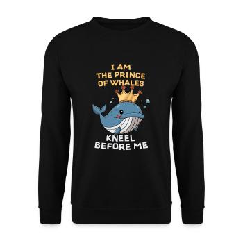 Whale Prince Design pour l’observation des baleines - Sweat-shirt Unisexe - noir - Devant - Alina (178cm) & Michal (187cm)