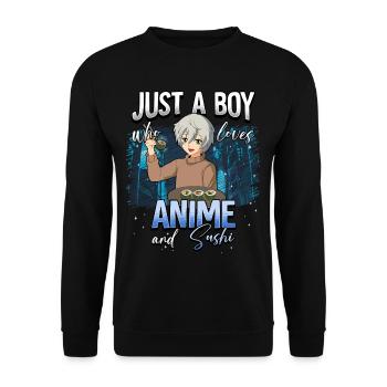Anime Otaku Weeb - Unisex Sweatshirt - black - Front - Alina (178cm) & Michal (187cm)