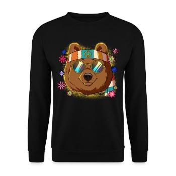 60s 70s Costume Groovy Hippie - Sweat-shirt Unisexe - noir - Devant - Alina (178cm) & Michal (187cm)