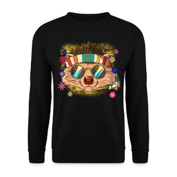 60s 70s Costume Groovy Hippie - Unisex Sweatshirt - black - Front - Alina (178cm) & Michal (187cm)