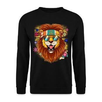 60s 70s Costume Groovy Hippie - Sweat-shirt Unisexe - noir - Devant - Alina (178cm) & Michal (187cm)