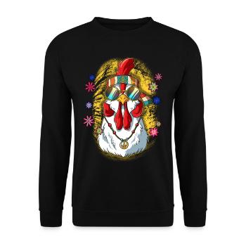 60s 70s Costume Groovy Hippie - Sweat-shirt Unisexe - noir - Devant - Alina (178cm) & Michal (187cm)