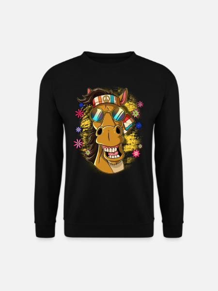 60er 70er Jahre Kostüm Groovy Hippie - Unisex Pullover - Schwarz