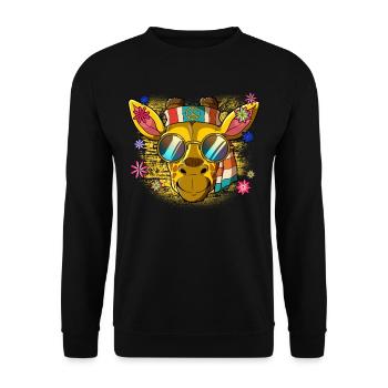 60s 70s Costume Groovy Hippie - Sweat-shirt Unisexe - noir - Devant - Alina (178cm) & Michal (187cm)