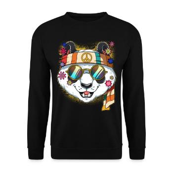 60s 70s Costume Groovy Hippie - Unisex Sweatshirt - black - Front - Alina (178cm) & Michal (187cm)
