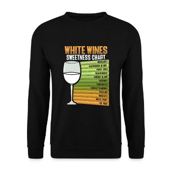 White Wine Sweetness Chart - Unisex Sweatshirt - black - Front - Alina (178cm) & Michal (187cm)