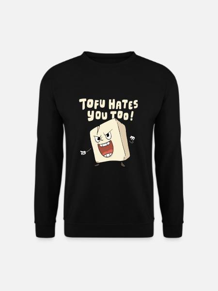 Angry Tofu Pflanzliches Design für einen Veganer - Unisex Pullover - Schwarz