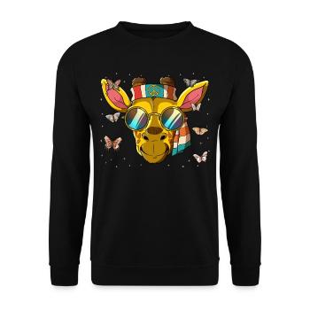 60s 70s Costume Groovy Hippie - Sweat-shirt Unisexe - noir - Devant - Alina (178cm) & Michal (187cm)