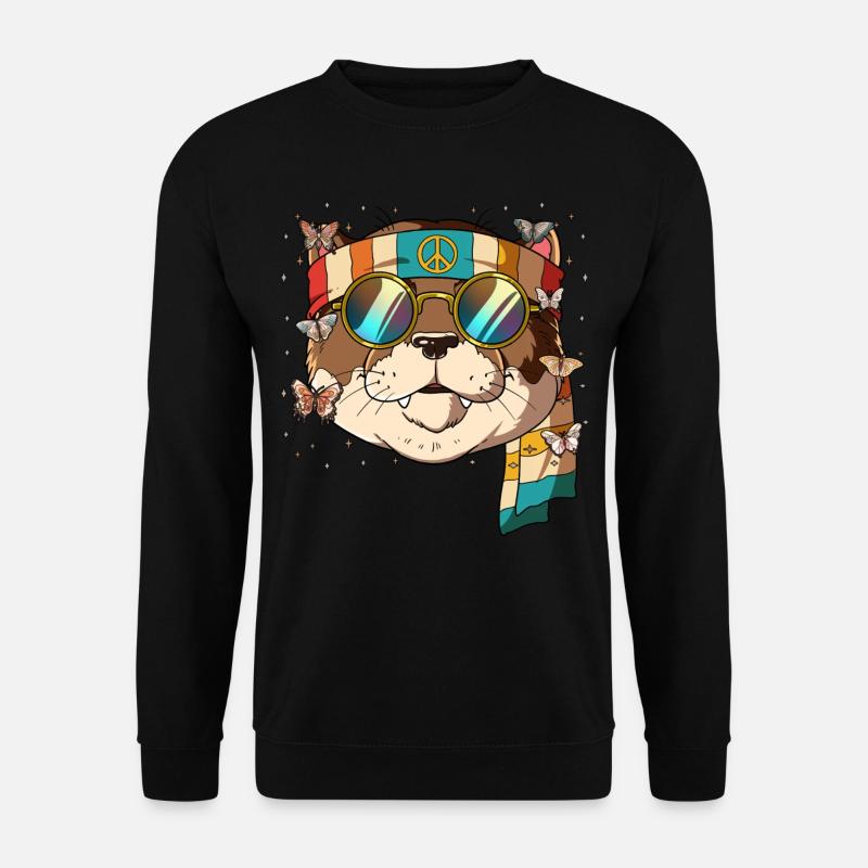 60s 70s Costume Groovy Hippie - Unisex Sweatshirt - black