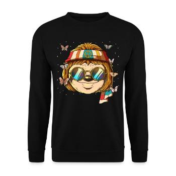 60s 70s Costume Groovy Hippie - Sweat-shirt Unisexe - noir - Devant - Alina (178cm) & Michal (187cm)