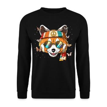 60s 70s Costume Groovy Hippie - Sweat-shirt Unisexe - noir - Devant - Alina (178cm) & Michal (187cm)