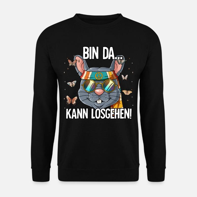 Bin Da Kann Losgehen Hippie Goa Rave - Unisex Pullover - Schwarz