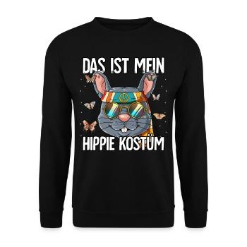 Das Ist Mein Hippie Kostüm 60er 70er Jahre Kostüm - Unisex Pullover - Schwarz - Vorne - Alina (178cm) & Michal (187cm)
