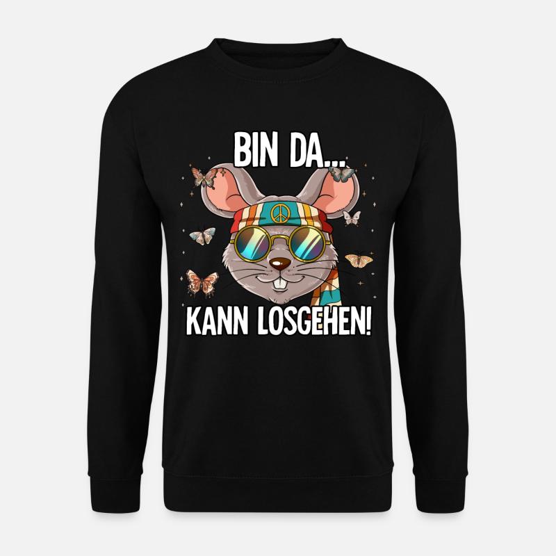 Bin Da Kann Losgehen Hippie Goa Rave - Unisex Pullover - Schwarz