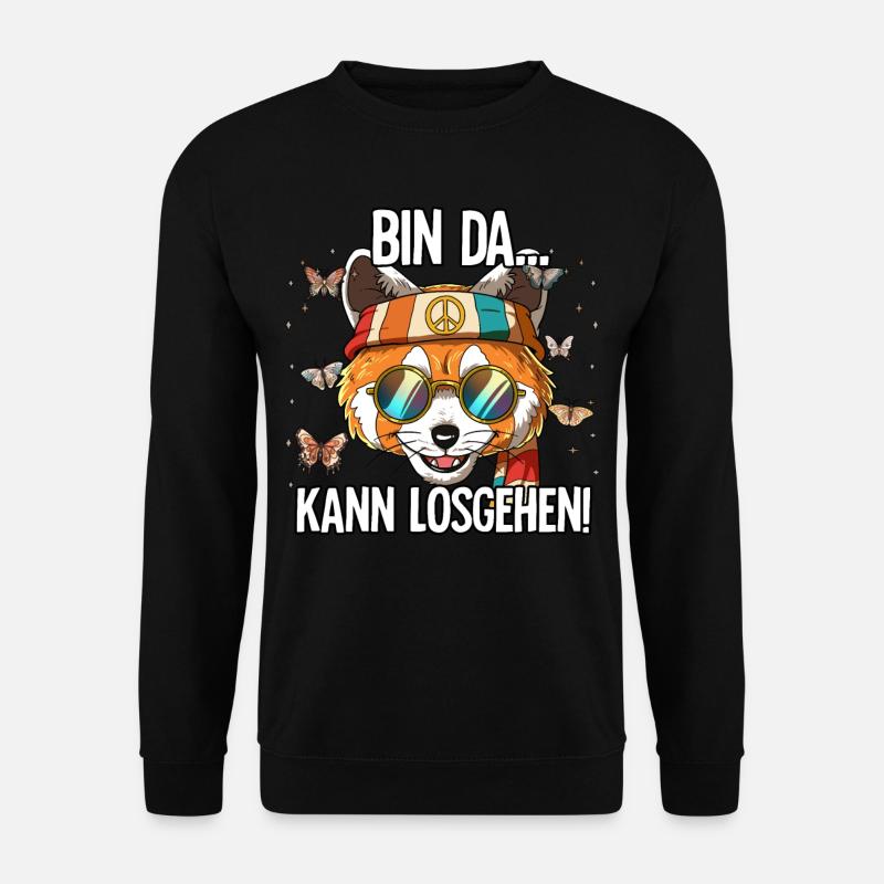 Bin Da Kann Losgehen Hippie Goa Rave - Unisex Pullover - Schwarz
