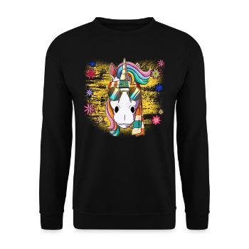 60s 70s Costume Groovy Hippie - Sweat-shirt Unisexe - noir - Devant - Alina (178cm) & Michal (187cm)