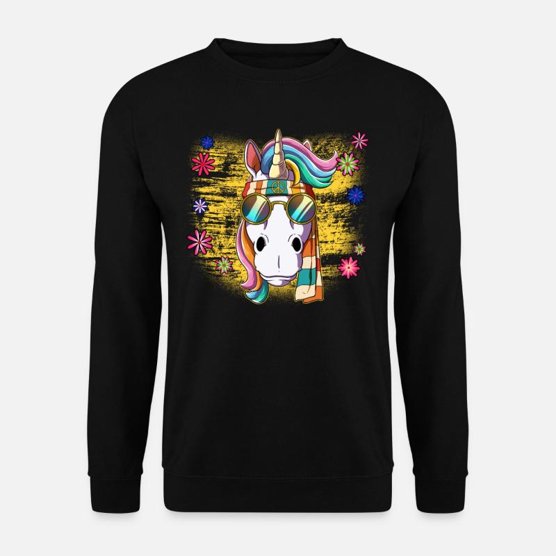 60er 70er Jahre Kostüm Groovy Hippie - Unisex Pullover - Schwarz