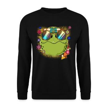 60s 70s Costume Groovy Hippie - Sweat-shirt Unisexe - noir - Devant - Alina (178cm) & Michal (187cm)