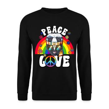 60s 70s Costume Peace Love Hippie - Sweat-shirt Unisexe - noir - Devant - Alina (178cm) & Michal (187cm)