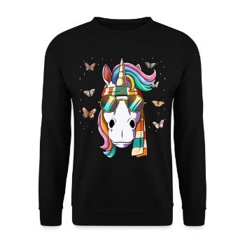 60s 70s Costume Groovy Hippie - Sweat-shirt Unisexe - noir - Devant - Alina (178cm) & Michal (187cm)