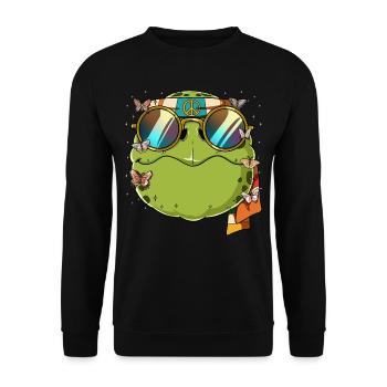60s 70s Costume Groovy Hippie - Sweat-shirt Unisexe - noir - Devant - Alina (178cm) & Michal (187cm)