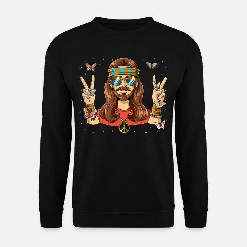 60s 70s Costume Groovy Hippie - Unisex Sweatshirt - black