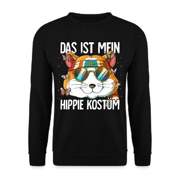 Das Ist Mein Hippie Kostüm 60er 70er Jahre Kostüm - Unisex Pullover - Schwarz - Vorne - Alina (178cm) & Michal (187cm)