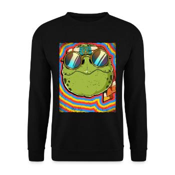Hippie Turtle Psychedelic Trippy - Unisex Sweatshirt - black - Front - Alina (178cm) & Michal (187cm)