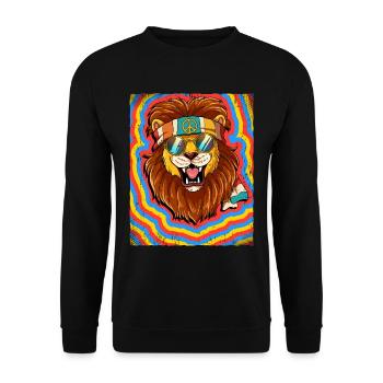 Hippie Leo Psychedelic Trippy - Unisex Sweatshirt - black - Front - Alina (178cm) & Michal (187cm)