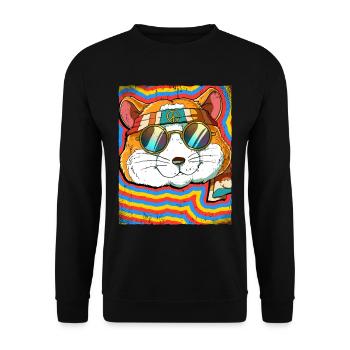 Hippie Hamster Psychedelic Trippy - Unisex Sweatshirt - black - Front - Alina (178cm) & Michal (187cm)