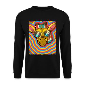 Hippie Giraffe Psychedelic Trippy - Unisex Sweatshirt - black - Front - Alina (178cm) & Michal (187cm)