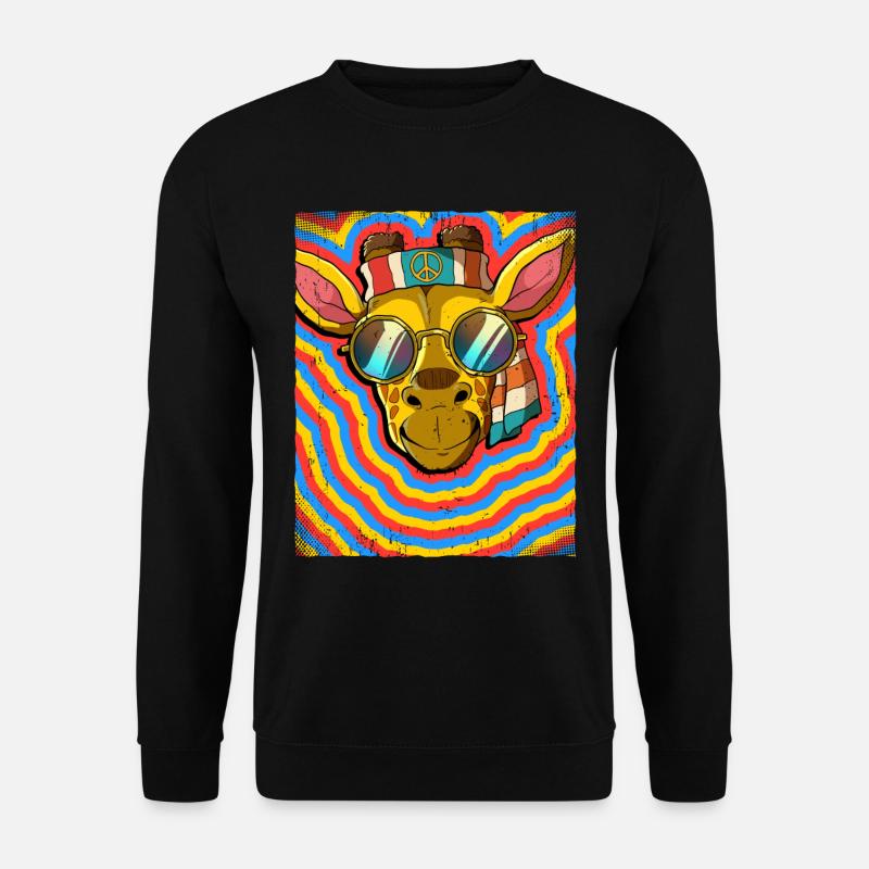 Hippie Giraffe Psychedelic Trippy - Unisex Sweatshirt - black