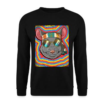 Hippie Chinchilla Psychedelic Trippy - Unisex Sweatshirt - black - Front - Alina (178cm) & Michal (187cm)