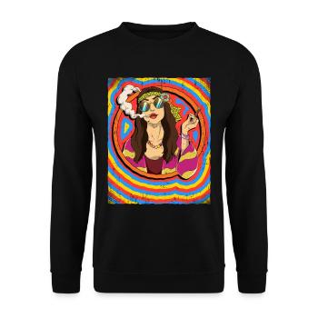Hippie Woman Psychedelic Trippy - Unisex Sweatshirt - black - Front - Alina (178cm) & Michal (187cm)