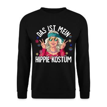 Ceci est mon costume hippie 60s 70s costume - Sweat-shirt Unisexe - noir - Devant - Alina (178cm) & Michal (187cm)