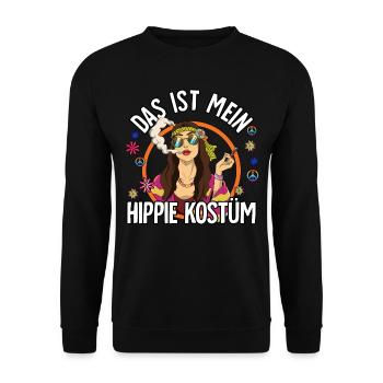 Ceci est mon costume hippie 60s 70s costume - Sweat-shirt Unisexe - noir - Devant - Alina (178cm) & Michal (187cm)