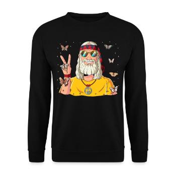 60s 70s Costume Groovy Hippie - Sweat-shirt Unisexe - noir - Devant - Alina (178cm) & Michal (187cm)