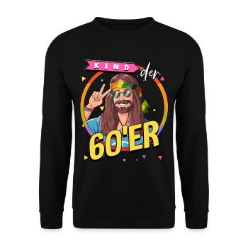 Kind der 60er Jahre Mann Kostüm - Unisex Pullover - Schwarz - Vorne - Alina (178cm) & Michal (187cm)